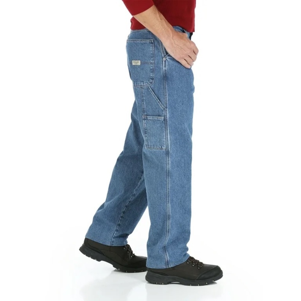 Wrangler Blue Fleece Lined Carpenter Jeans